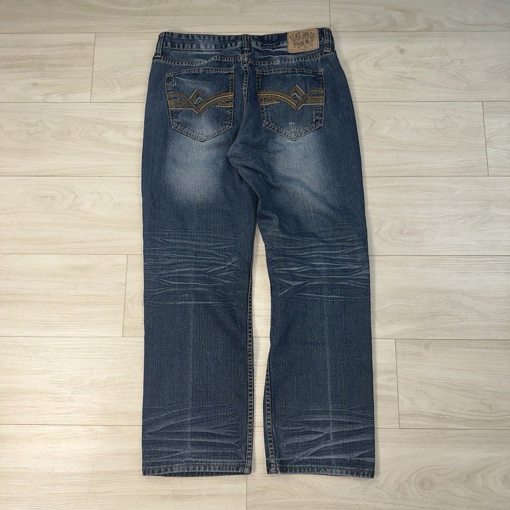 Vintage Y2K Ecko Unltd Embroidered Jeans Size 34x31 Baggy Relaxed Blue Denim - Picture 5 of 11